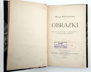 1892 Imperial Russia  Poland PICTURES Polish book by Marya Rodziewiczowna - Picture 1 of 9