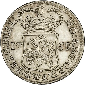 Netherlands (Holland) 1759 1/4 Gulden LUSTROUS EF+ - Picture 1 of 2