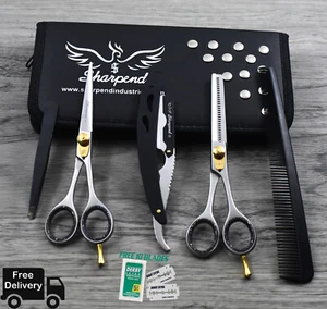 Professional Barber Hairdressing Scissors Hair Cutting Thinning Shears Set 6" - Picture 1 of 7