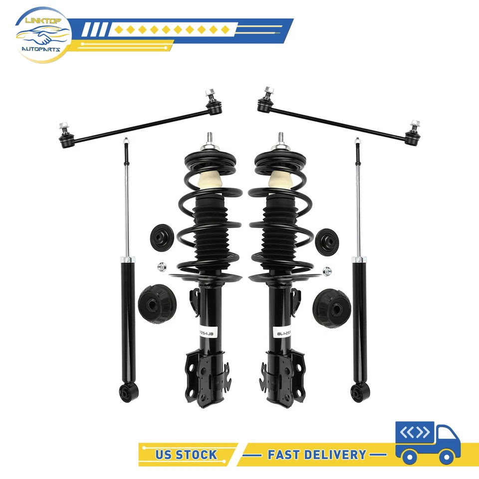 Struts 6pcs Fits Toyota Yaris 2007-2012 Front Rear Shock and Spring Sway Bar Kit - Image 1 of 1