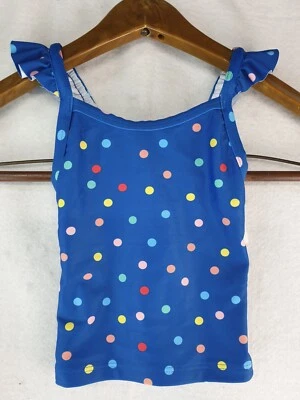 Hanna Andersson Girls Size 3 Swimming Tank Top/Blue/Multicolor Polka Dots/Ruffle - Image 1 of 4