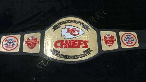 Kansas City Chiefs Super Bowl Championship Belt American Football NFL 2mm Brass Cover