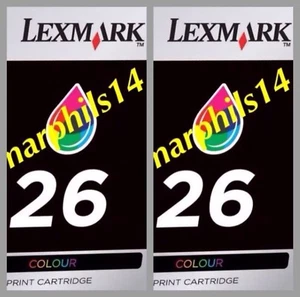 10N0026E x 2 Lexmark 26 Ink Cartridge - 26 COLOUR Genuine Original 2pcs - Picture 1 of 4