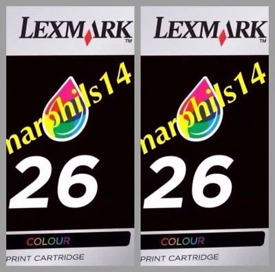 10N0026E x 2 Lexmark 26 Ink Cartridge - 26 COLOUR Genuine Original 2pcs - Image 1 of 4