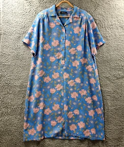 Formation Womens Shift Midi Dress Plus Size 22 Blue Pink Floral Short Sleeve - Picture 1 of 13