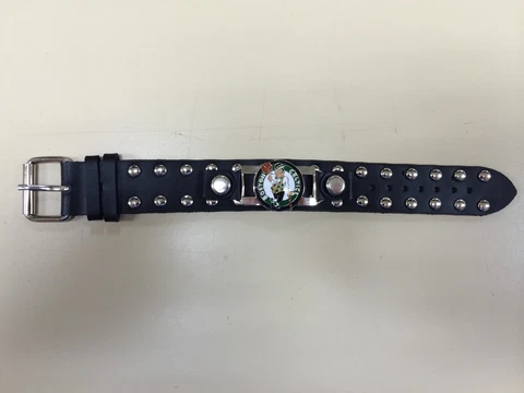 Boston Celtics Wristband Bracelet Leather Studded NBA Cover