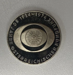 1974Austria 50Schilling Silver Coin Austrian Broadcasting Television Anniversary - Picture 1 of 10