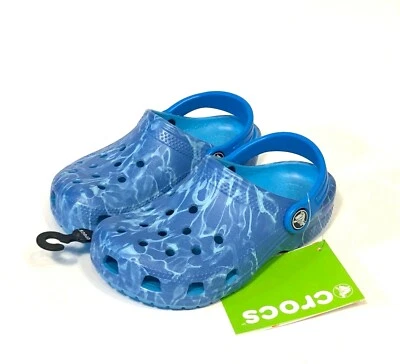 Zueco Crocs Clásico Gráfico Agua Niño Pequeño Talla 11 NUEVO Foto 1 de 4