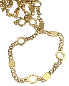 "NUEVO Collar Vintage ST. JOHN Enchapado en Oro 38" Cadena Cinturón Eslabón Logotipo Firmado OZ - Imagen 1 de 7