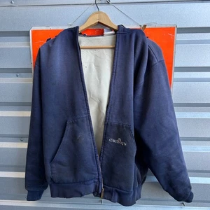 Vintage 1990's Faded/Distressed Carhartt Zip Up Hoodie Medium M Thermal Lined - Picture 1 of 11