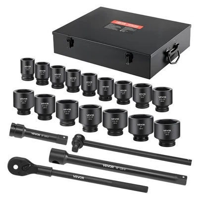 VEVOR 1 in Drive Impact Socket Set 21 Piece Shallow SAE 1-5/8 in to 3-1/8 in - Image 1 of 4