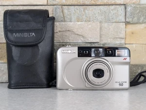 Minolta Riva Zoom 90 35mm Film Camera 38-90mm AF Point & Shoot – Tested - Foto 1 di 9