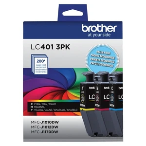 Genuine LC401 Standard Yield 3-Pack Ink Cartridges – Includes 1 Cartridge E... - Picture 1 of 6