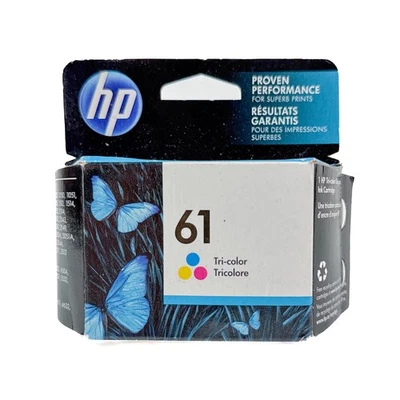 Genuine OEM HP 61 Tri-Color Ink Cartridge (CH562WN) -  Sealed/Box - EXP 2018 - Image 1 of 4