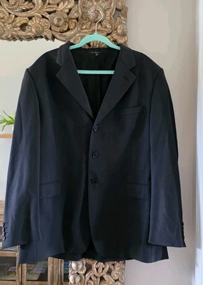 Blazer Abrigo Lana Negro Italiano Milano Galleria Super 180’s 3 Botones Hecho en Italia Foto 1 de 4