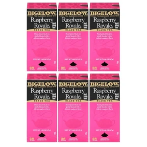 Raspberry Royale Black Tea Bags - 28-Count Boxes, All Natural & Healthy - Picture 1 of 10