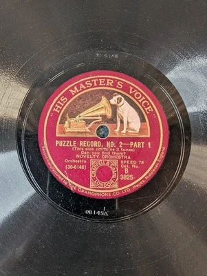 Novelty Orchestra 78 Puzzle Record, No. 2 Part 1 / Part 2 1931 B3825 #892 Foto 1 de 4