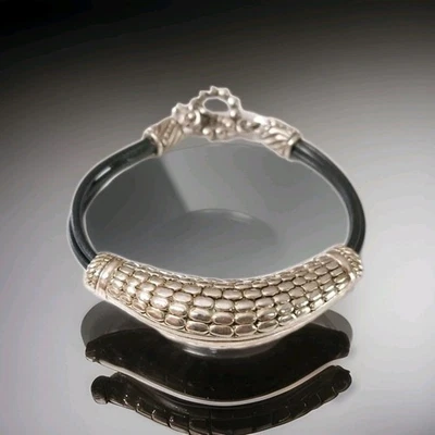 Pulsera Deslizable Tono Plata Escala Dragón Gótico Medieval Vintage 8" Foto 1 de 4