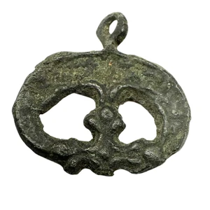 Antiker echter Wikinger Kiewer Rus Anhänger Amulett Lunnitica Lunula - Bild 1 von 9