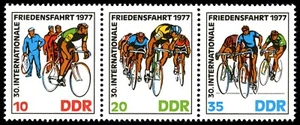 EBS East Germany DDR 1977 - Warsaw-Berlin-Prague Cycle Rally - Zd W346 - MNH** - Picture 1 of 1