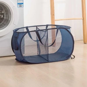 Two-Compartment Collapsible Laundry Baskets Pop Up Laundry Hamper With Side P... - Picture 1 of 8