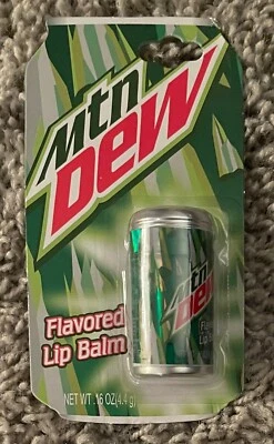new MOUNTAIN DEW Flavored Lip Balm  .16 oz SODA can VINTAGE 2009 - Image 1 of 2