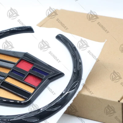 For ATS CTS DTS SRX COLOR&BLACK 6.1'' Front GRILLE Bumper Emblem BADGE Nameplate Foto 1 de 3