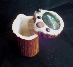 Bloodstone Jasper Box Carved Cruelty Free Shed Elk Antler Natural Keepsake Box - Picture 1 of 11