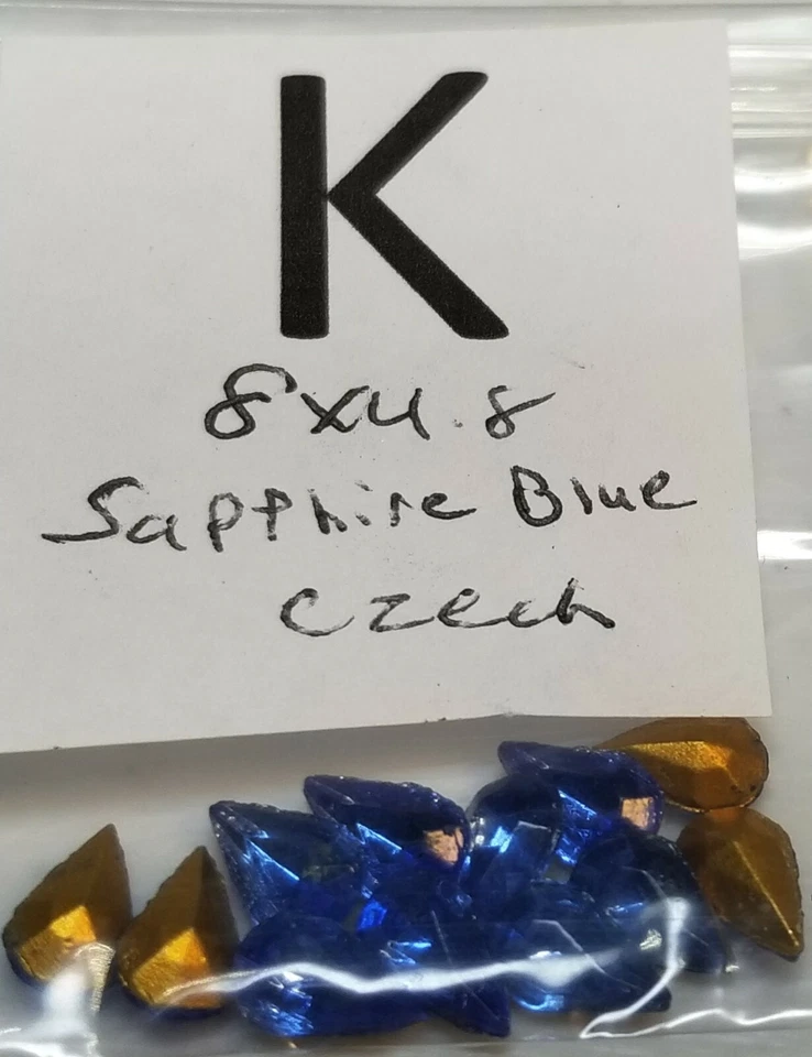 Vtg Pear Shape 8x4.8mm Rhinestone Pointed Jewelry Repair Craft Czech W G 6005 - Image 1 of 1