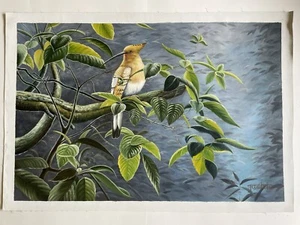 Vogel sitzt Ölgemälde 24” x 36” - Bild 1 von 4