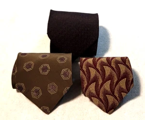 Giorgio Armani 100% Silk Tie Italy Necktie 59"x3" Lot of 3 Classic Designer - Picture 1 of 9