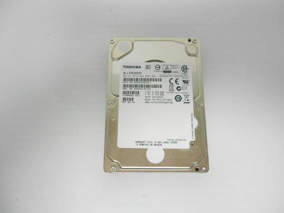 Toshiba 900GB 10K 2.5" SAS 6G Hard Drive Server Storage AL13SEB900 Dell HP 1TB - Image 1 of 1