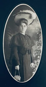 Antique Cabinet Card Fashionable Pretty Edwardian Woman Glasses Stunning Hat - Picture 1 of 3