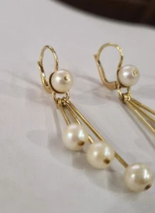 Vendo a 69€ grammo. Orecchini vintage oro giallo 18 kt con perle naturali. - Foto 1 di 24