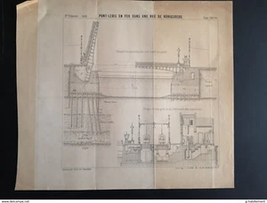 ANNALES PONTS et CHAUSSEES (Russie) Pont-Levis en Fer dans une Rue de Konigsberg - Imagen 1 de 4