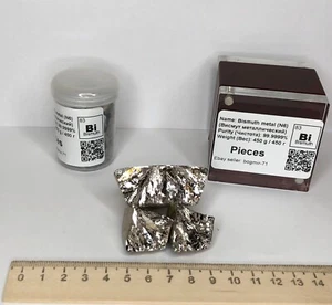 Bismuto Pezzi Metallo 450 Grammi Ultra-Puro Alta Purezza 99,9999% 6N Bi Elemento - Foto 1 di 1