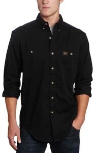 Wrangler Riggs Workwear Men's Logger Twill Long Sleeve Work Shirt Black Large