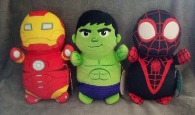 Squishmallows HugMees 10" Marvel Spidey lote de 3. Iron Man, Hulk + Spin. Nuevo con etiquetas. Foto 1 de 4
