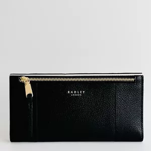 Radley Porchester quadratische schwarze große Matinee-Geldbörse aus Leder mit Doppelfaltung - neu - UVP 99 £ - Bild 1 von 5