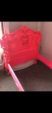 bright pink roccoco single bed frame strong wooden frame