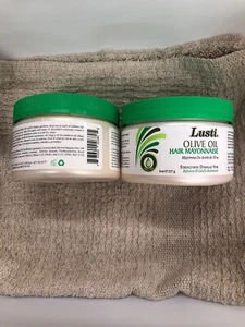 LUSTI OLIVE OIL HAIR MAYONNAISE STRENGTHENS DAMAGED HAIR (LOT OF 2) 8OZ - Picture 1 of 2
