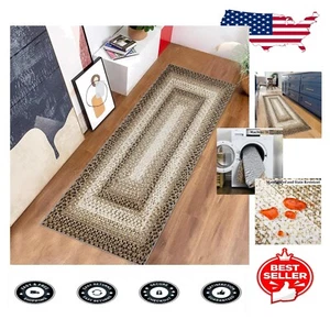 Stylish Taupe 2' x 10' Runner Rug - Non-Slip Washable Boho Accent for Any Room - Bild 1 von 10