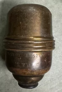 Antico interruttore a pulsante stile in linea in ottone massiccio P&S - Foto 1 di 3