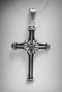 Sterling Silver Pendant Stamped Solid 925 Cross Nickel Free Stylish Empress