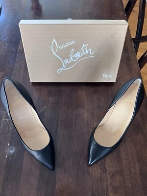 Christian Louboutin Black and Red High Heeled Stiletto Pumps. Size 38.5 - Image 1 of 4