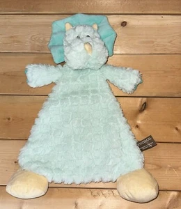 Triceratops Dinosaur Lovey Plush Toy Demdaco Dino Aqua Baby Security Blanket - Picture 1 of 5