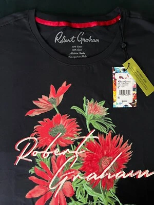 Camiseta Robert Graham FLORAL SCRIPT XL NUEVA NUEVA CON ETIQUETAS $98 ¡ENVÍO GRATUITO! X-Large Foto 1 de 3