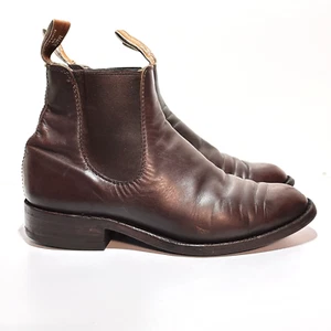RM Williams Chelsea Boots Women’s Size 5.5 Au 35 Eu Brown Leather Sole Flat Heel - Picture 1 of 24