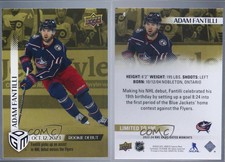 2023-24 Upper Deck Game Dated Moments Rookie Debut Gold /100 Adam Fantilli #4