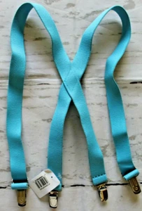 Children's Adjustable Suspenders 30" Powder Blue Elastic by Suspender Factory - Picture 1 of 4